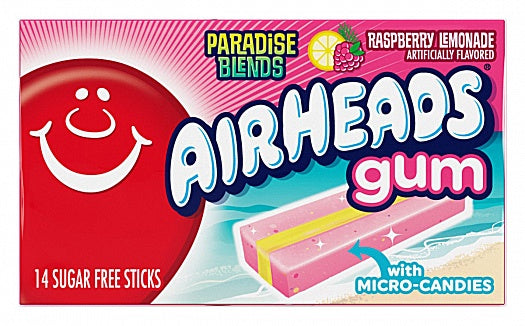 Airheads Gum Raspberry Lemonade - 34g (Box of 12)